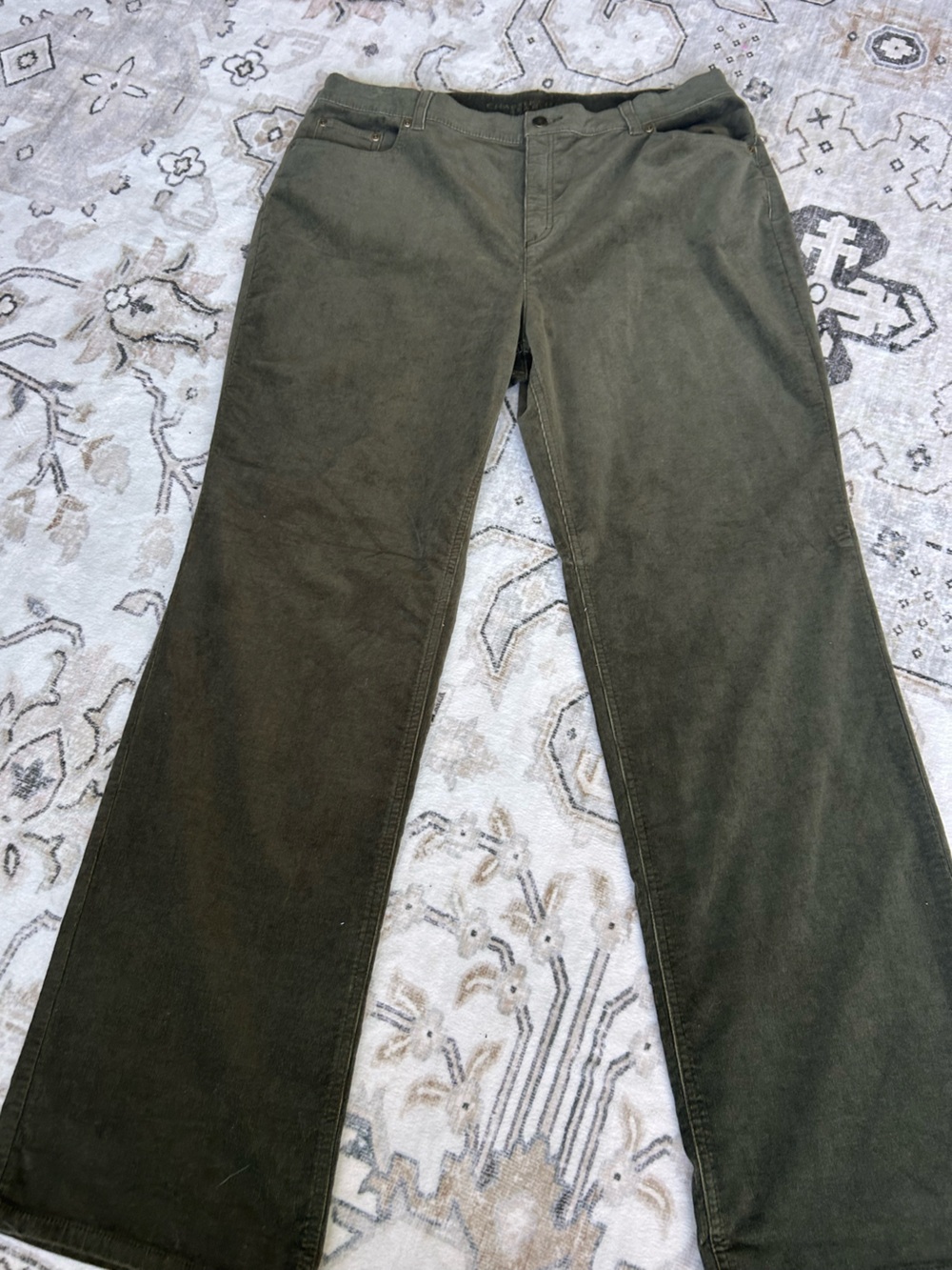 Charter Club Olive Green Boot-Cut Corduroy Pants